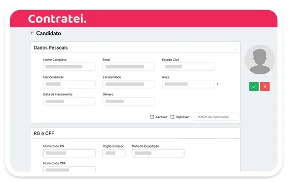 Processo do candidato - preenchimento online